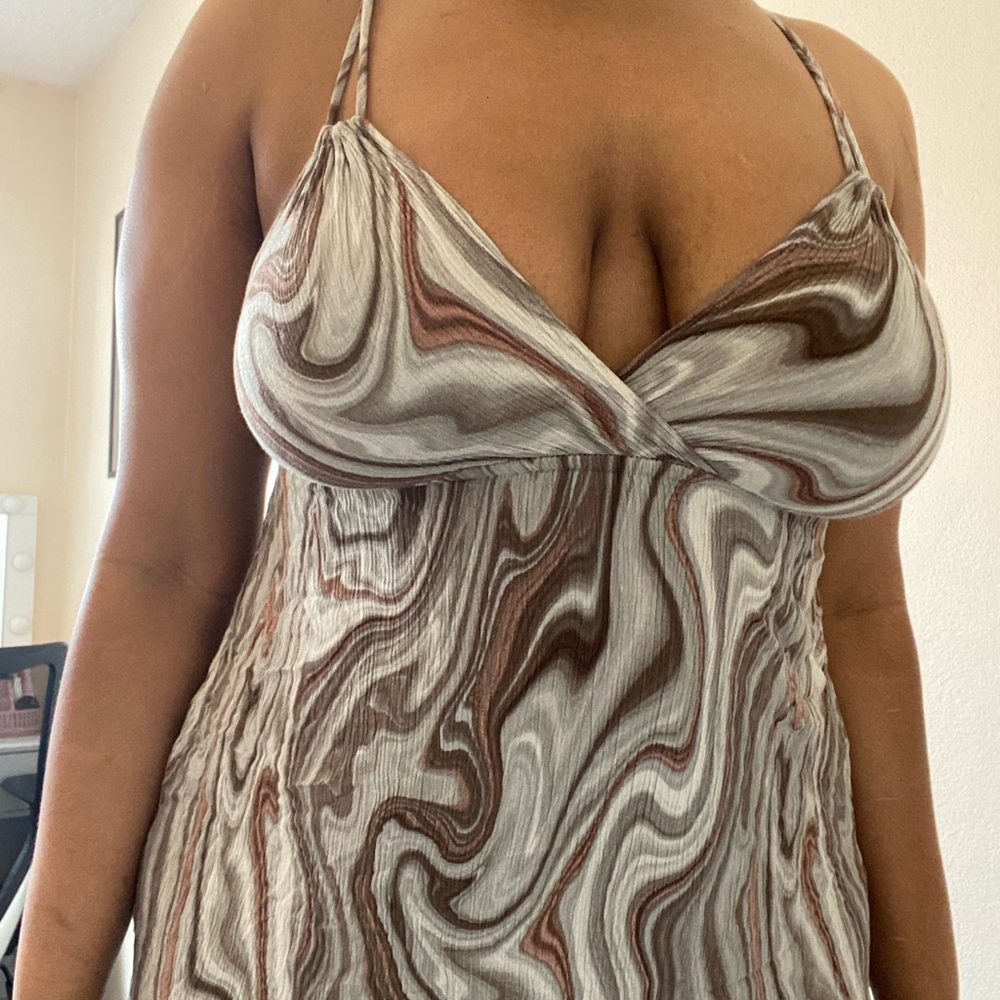 Swirl Pattern Spaghetti Strap Dress